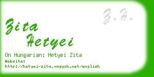 zita hetyei business card